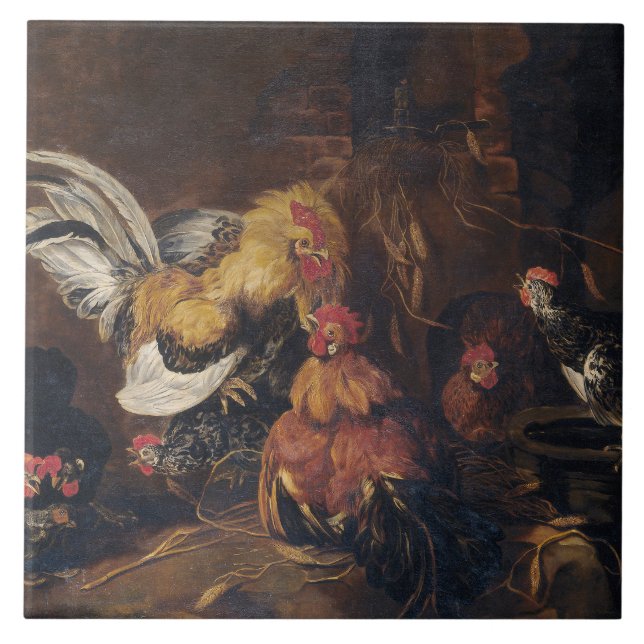 Azulejo Jan Fyt Cockfight (Frente)