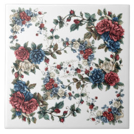Azulejo Jardín Americano Rosas Patrióticas