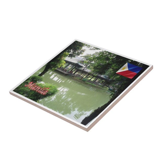 Azulejo Jardín chino zPH007 de MANILA Filipinas (Lado)