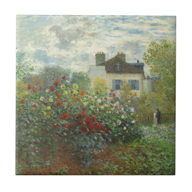 Azulejo Jardín de artistas monet en pintura argentina (Frente)