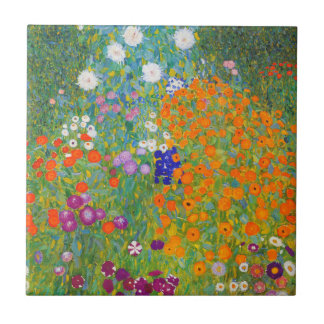 Azulejo Jardín de flores por Gustav Klimt
