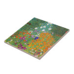 Azulejo Jardín de flores por Gustav Klimt<br><div class="desc">Visita mi tienda para un diseño más interesante y más elección de color => zazzle.com/colorfulworld*</div>