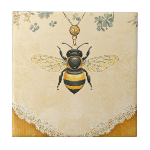Azulejo Jardín de flores silvestres de abeja melífera vint