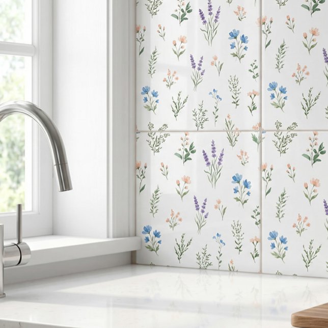 Azulejo Jardín de flores silvestres de lavanda azul boho a (Subido por el creador)