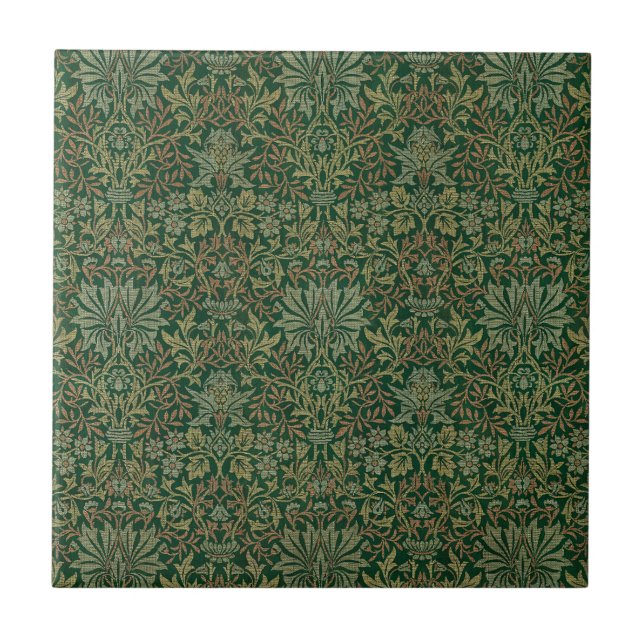Azulejo Jardín de flores William Morris - Verdes (Frente)