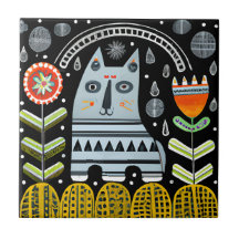 Jardín de gatos de arte folclórico escandinavo