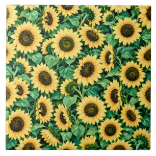 Azulejo Jardín de Girasoles Dorados