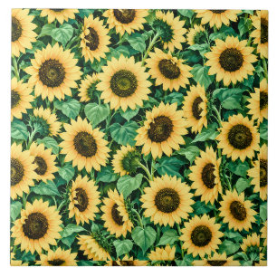 Azulejo Jardín de Girasoles Dorados