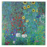 Azulejo Jardín de granja con girasoles, Gustav Klimt<br><div class="desc">Gustav Klimt (14 de julio de 1862 - 6 de febrero de 1918) era un pintor simbolista austríaco y uno de los miembros más destacados del movimiento secesión de Viena. Klimt es conocido por sus pinturas, murales, bocetos y otros objetos artísticos. Además de sus obras figurativas, que incluyen alegorías y...</div>