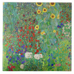 Azulejo Jardín De Granjas Gustav Klimt Con Pintado De Sunf<br><div class="desc">Jardín De Granjas Gustav Klimt Con Sunflowers Vintage Art Nouveau</div>