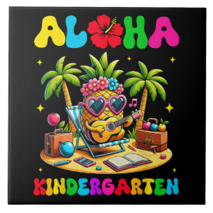 Azulejo Jardín de infancia Aloha Piña Hawái Vuelta al cole