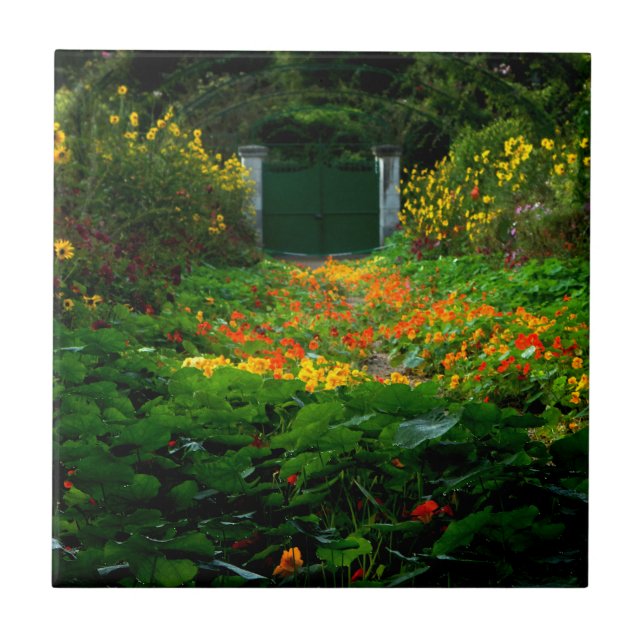 Azulejo Jardín de Monet, Giverny, Francia en otoño (Frente)