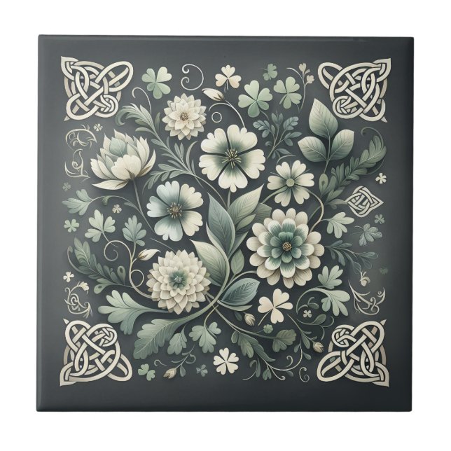 Azulejo Jardín de Nudos de Trébol Susurrante (Frente)