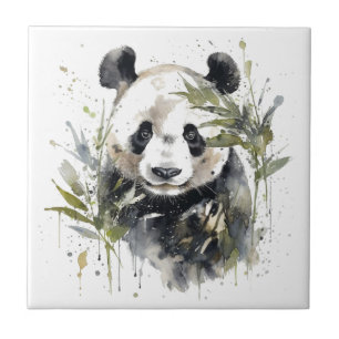 Azulejo Jardín de pandas en acuarela