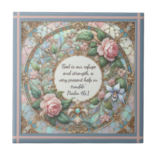 Azulejo Jardín de Rosas Pastel Marco de Línea de Rosa Fond