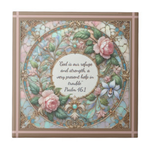 Azulejo Jardín de Rosas Pastel Marco de Rosas Toupé Atrás