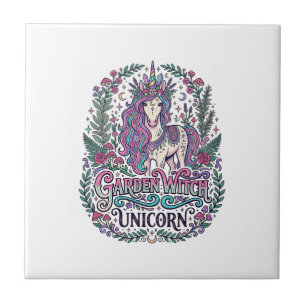 Azulejo Jardín de Unicornios Bruja Unicornio Ropa Colorida