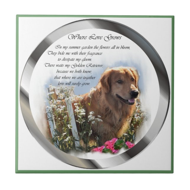 Azulejo Jardín de verano de Golden Retriever (Frente)
