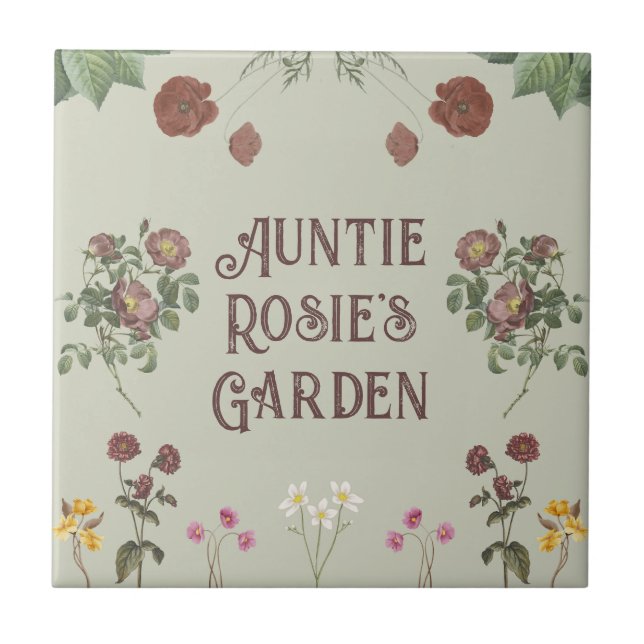 Azulejo Jardín de visualización de Personalizado floral vi (Frente)