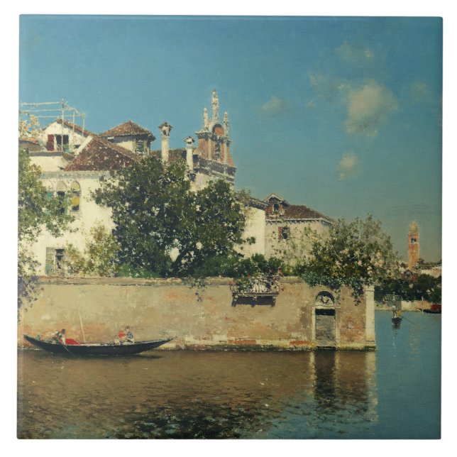 Azulejo Jardín del Palacio Vendramin en Venecia (Frente)