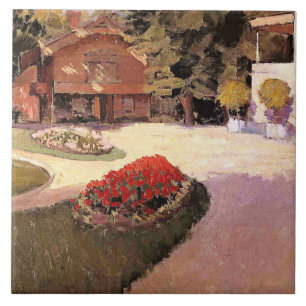 Azulejo Jardín en Yerres, pintura de arte fino,