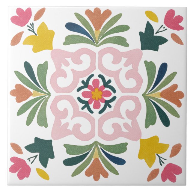 Azulejo Jardín Folclórico Acuarela (Frente)