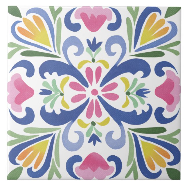 Azulejo Jardín Folclórico Acuarela (Frente)