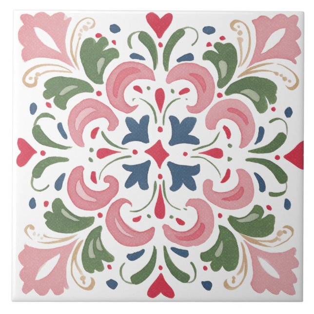 Azulejo Jardín Folclórico Acuarela (Frente)