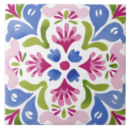 Azulejo Jardín Folclórico Acuarela