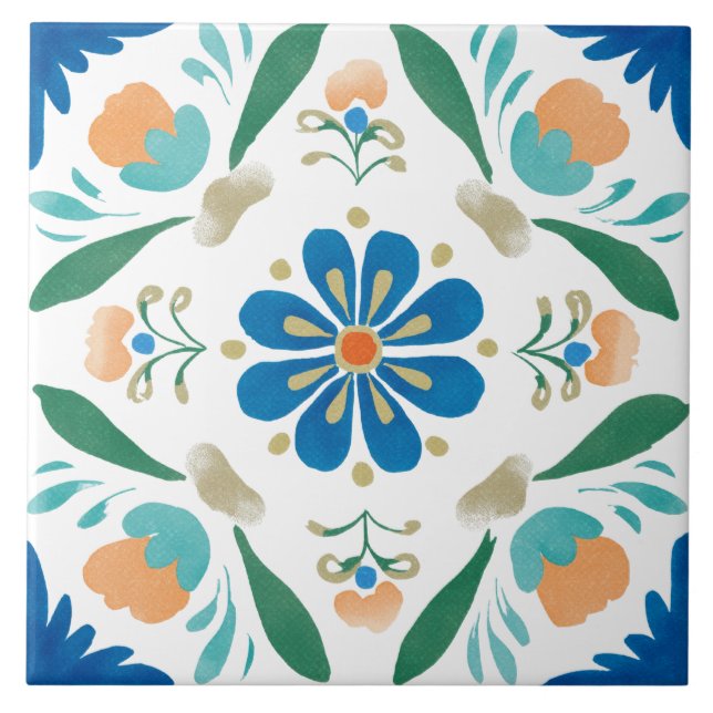 Azulejo Jardín Folclórico Acuarela (Frente)