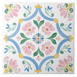 Azulejo Jardín Folclórico Acuarela