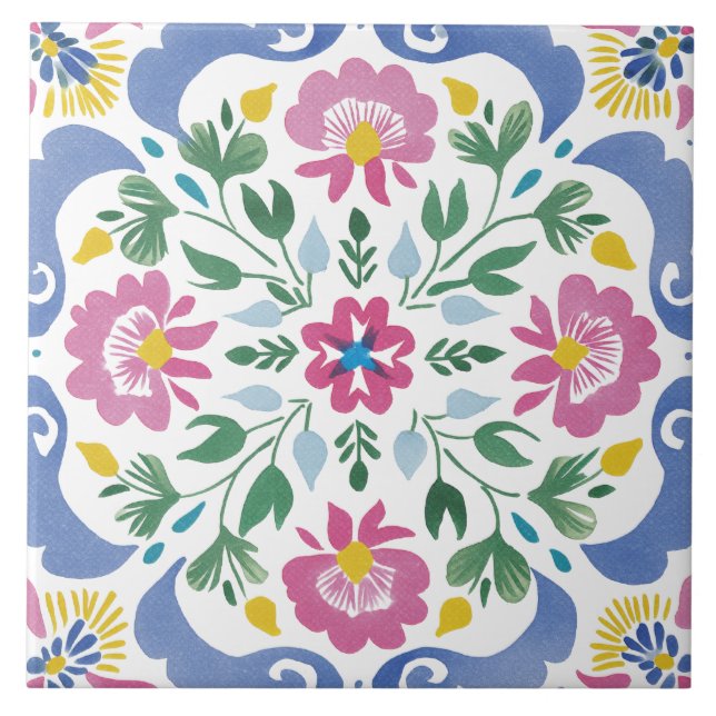 Azulejo Jardín Folclórico Acuarela (Frente)