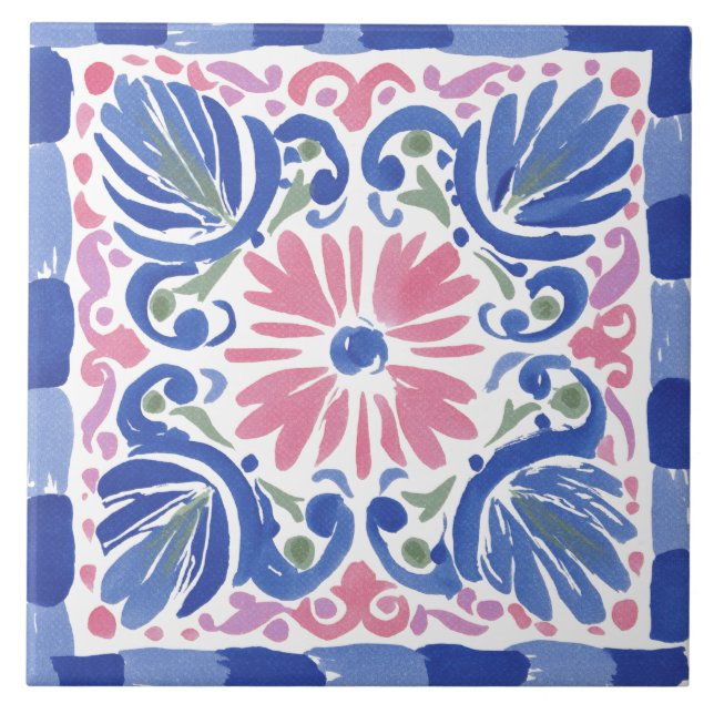 Azulejo Jardín Folclórico Acuarela (Frente)