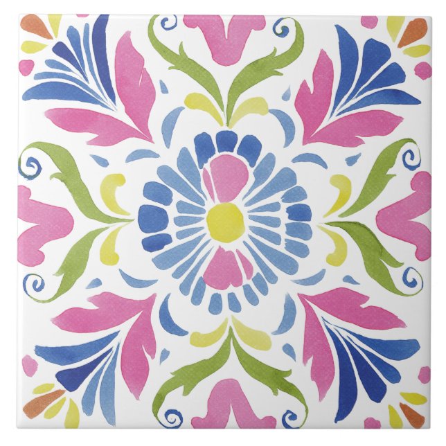 Azulejo Jardín Folclórico Acuarela (Frente)