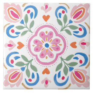 Azulejo Jardín Folclórico Acuarela