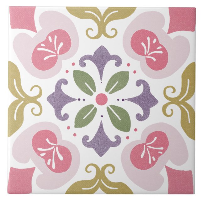 Azulejo Jardín Folk Acuarela (Frente)