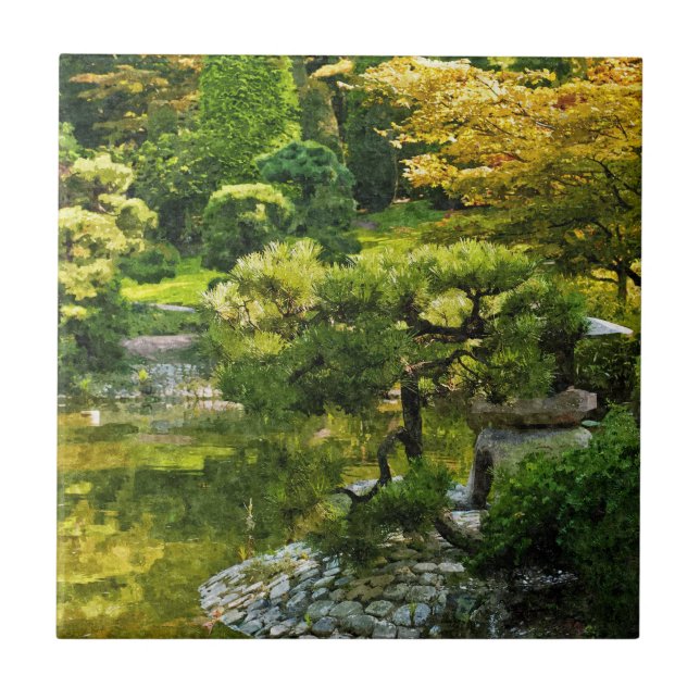 Azulejo Jardín Japonés - Estética Tradicional (Frente)