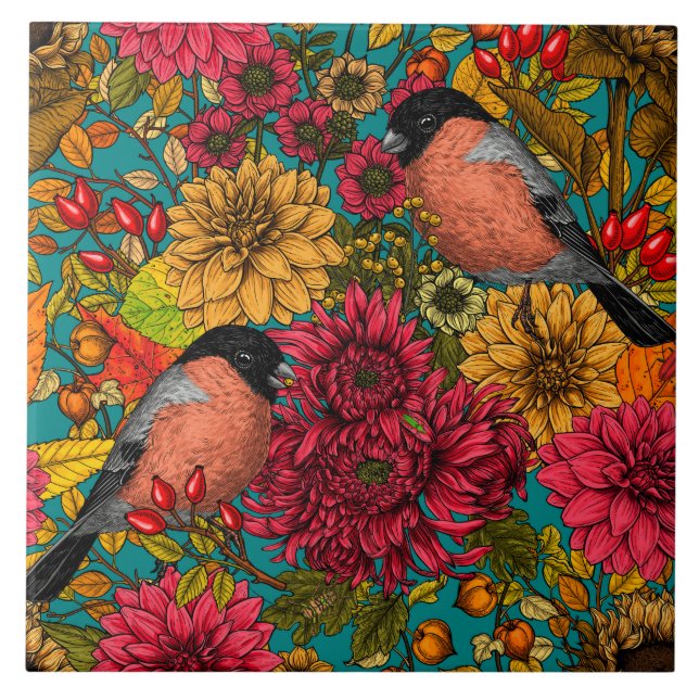 Azulejo Jardín otoñal 3 (Frente)