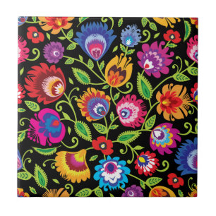 Azulejo Jardín Popular a medianoche