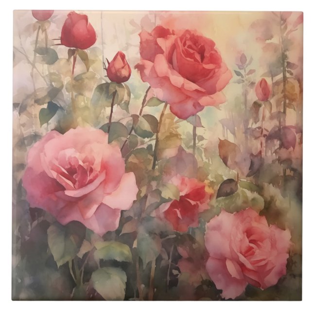 Azulejo Jardín Rosa (Frente)