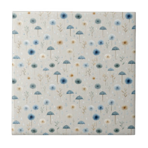 Azulejo Jardín Sereno Floral Patrón de Lluvia (8)