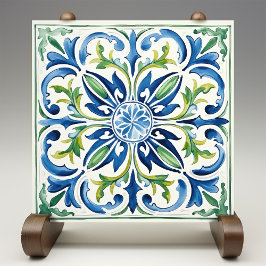 Azulejo Jardín siciliano color de agua azul verde