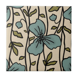 Azulejo Jardín vertical floreciente Flores azules Verde az