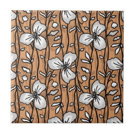 Azulejo Jardín vertical floreciente Flores blancas delgada