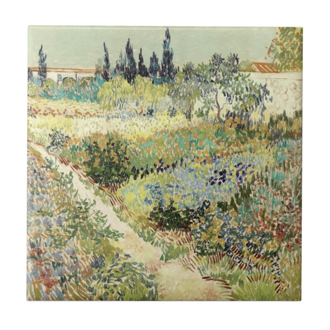 Azulejo Jardín Vincent Van Gogh en Arles 1888 (Frente)