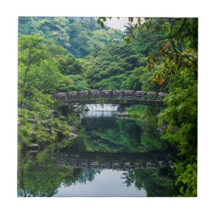 Azulejo Jardín y puente coreanos