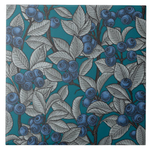 Azulejo Jardines de arándano azul y gris