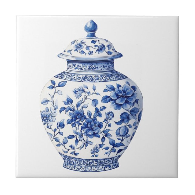 Azulejo Jarra de Toile De Jouy Chinoiserie (Frente)