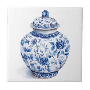 Azulejo Jarra de Toile De Jouy Chinoiserie