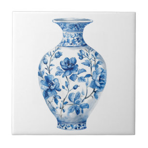 Azulejo Jarra de Toile De Jouy con Chinoiserie